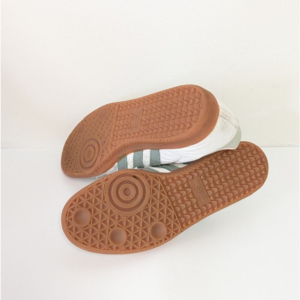 adidas Samba Women's White / Light Green Sneakers with Gum Sole - Picture 7 of 7